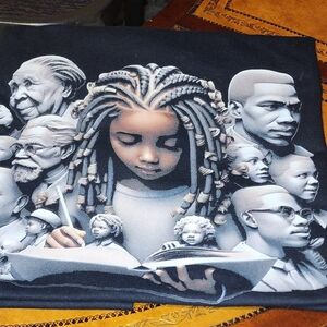 Black Graphic T-Shirt with Artistic Design